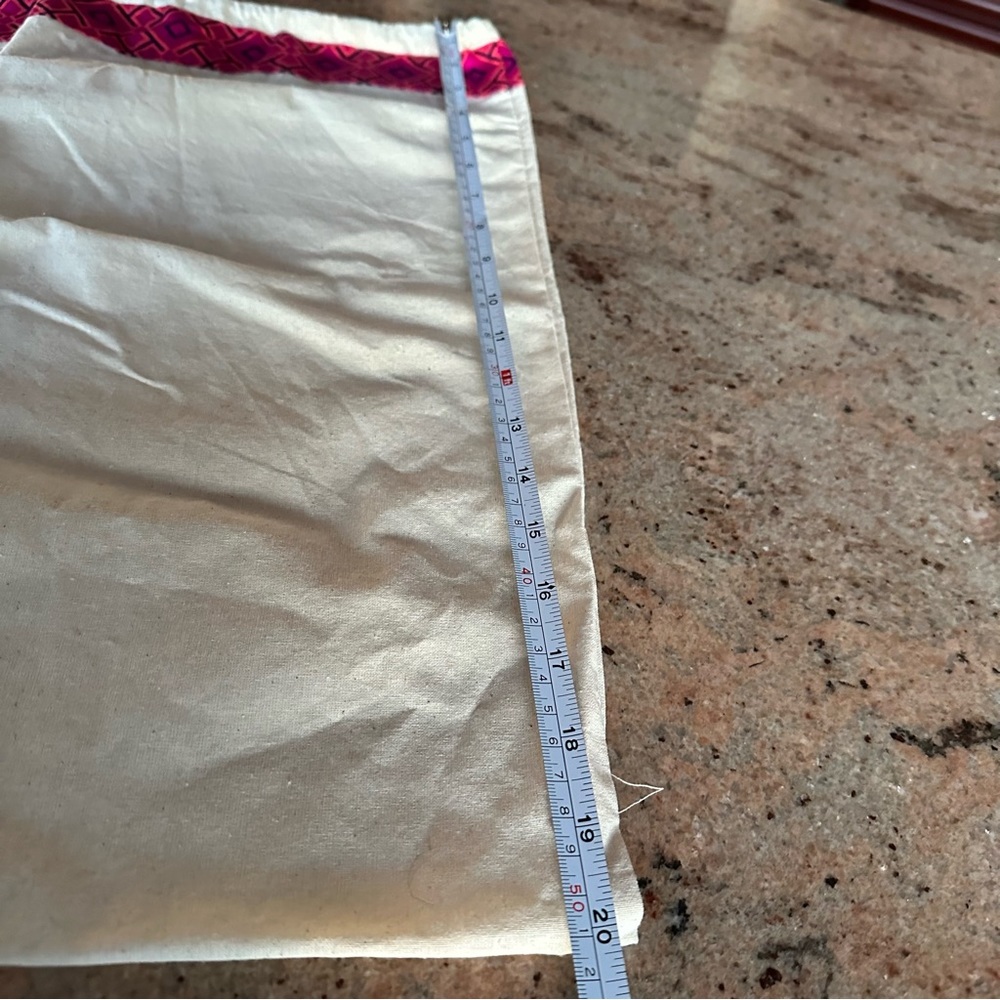 Authentic Tory Burch Large Drawstring Canvas Dust… - image 3